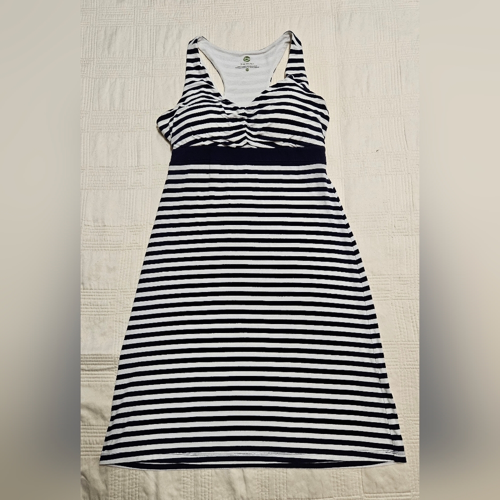 Dakini Striped Navy and White Athleisure Dress, Size S/P